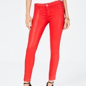 GUESS Coated Skinny Sexy Lipstick Red Jeans